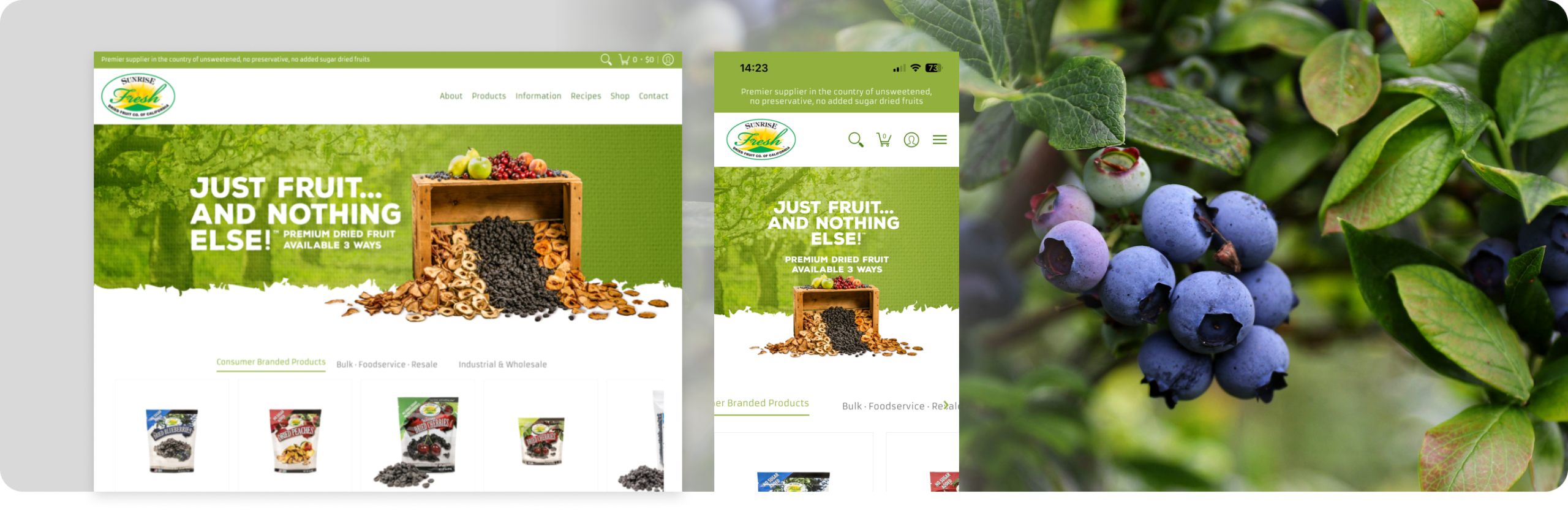 Sunrise Fresh website
