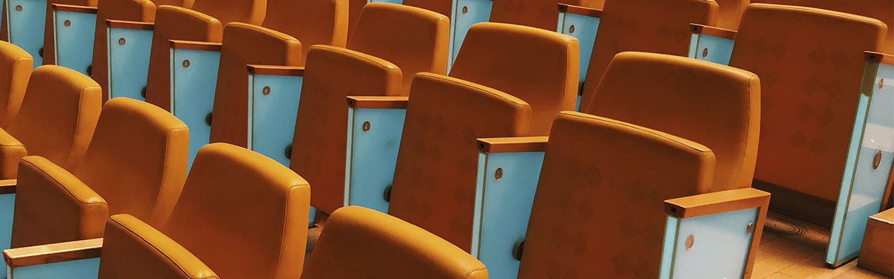 group of orange chairs